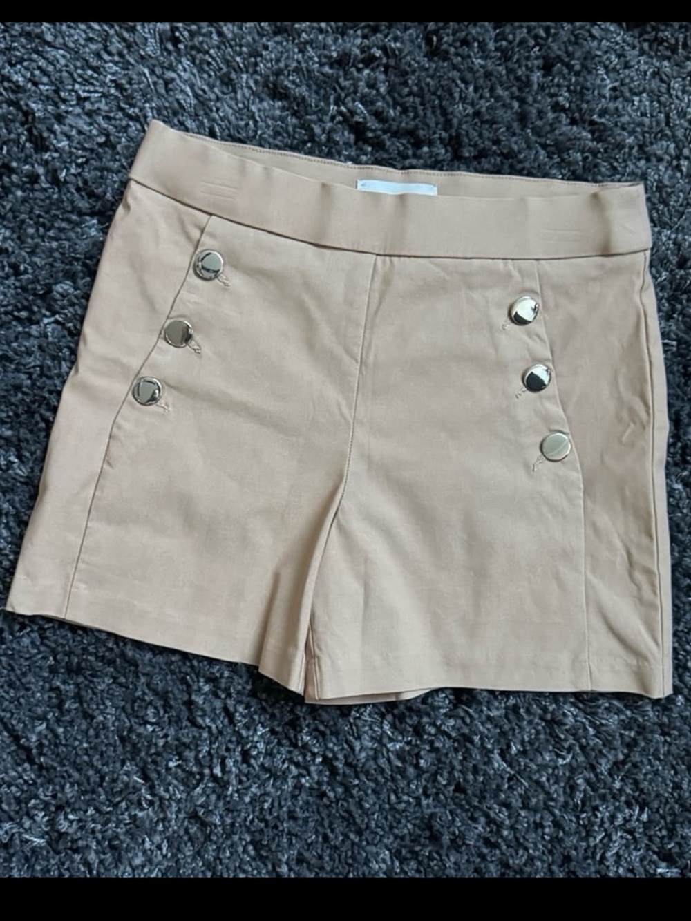 Jules & Leopold Button-AccentShorts - Carmel-Tan- Size Small
